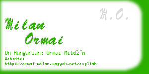 milan ormai business card